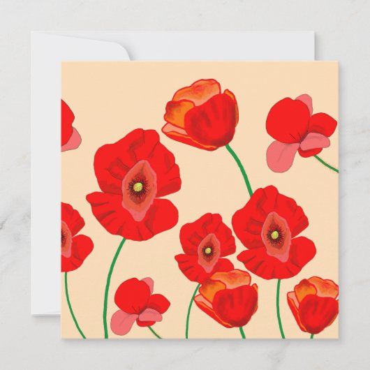 Carte Champ Red Poppy (Devant)
