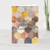 Carte Champagne Blush au peigne de miel de Glam Abstrait (Devant)