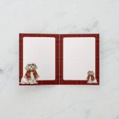 Carte Champagne Cockapoo Chien Vin Plaid Monogrammé (Intérieur)