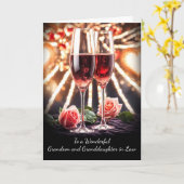 Carte Champagne du bon anniversaire de petit-fils et de (Fleur jaune)