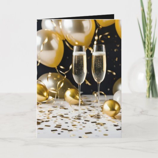 Carte Champagne du Nouvel An (Devant)