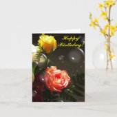 Carte Champagne et Rose (Fleur jaune)