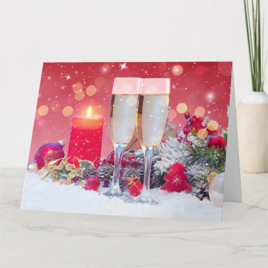 Carte Champagne Noël (Devant)