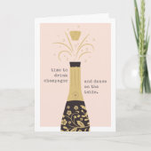 Carte Champagne Pop | Salutation d'anniversaire (Devant)