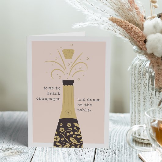 Carte Champagne Pop | Salutation d'anniversaire