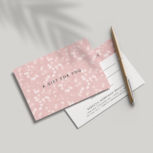 Carte Champagne rose Bokeh | Certificat cadeau