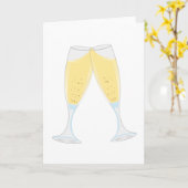 Carte champagne-verre (Fleur jaune)