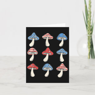 Carte Champignon Américain Drôle Drapeau Usa 4 Juillet