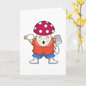 Carte Champignon en tant que fermier avec une hache (Fleur jaune)