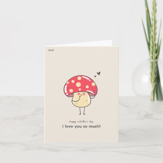 Carte champignon mignon je t'aime tellement ! (Devant)