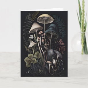 Carte Champignons Botaniques Impression Sombre Cottageco
