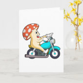 Carte Champignons en moto avec moto (Fleur jaune)