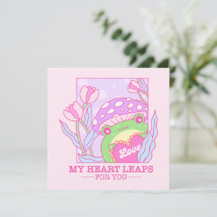 Carte Champignons et grenouilles mignons - My Heart Leap