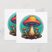 Carte Champignons Magiques Colorés (Devant / Derrière)