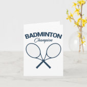 Carte Champion de Badminton I Racket I Shuttle I Badmint (Fleur jaune)