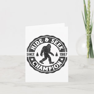 Carte Champion de cache-cache Bigfoot drôle de rétro Sas