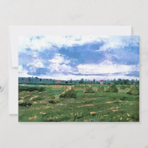 Carte Champs de blé avec Haystaches par Vincent van Gogh