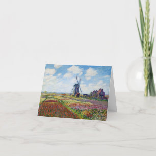 Carte Champs de tulipe avec le moulin à vent Monet de