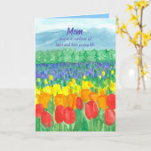 Carte Champs de tulipes Joyeuse fête des mères (Fleur jaune)