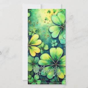 Carte Chance à la Saint-Patrick - Trèfles aquarelle 🍀✨