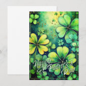 Carte Chance à la Saint-Patrick - Trèfles aquarelle 🍀✨ (Devant / Derrière)
