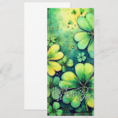 Carte Chance à la Saint-Patrick - Trèfles aquarelle 🍀✨ (Devant / Derrière)