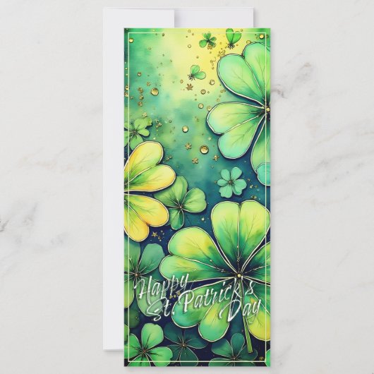 Carte Chance à la Saint-Patrick - Trèfles aquarelle 🍀✨ (Devant)