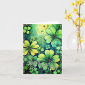 Carte Chance à la Saint-Patrick - Trèfles aquarelle 🍀✨ (Fleur jaune)