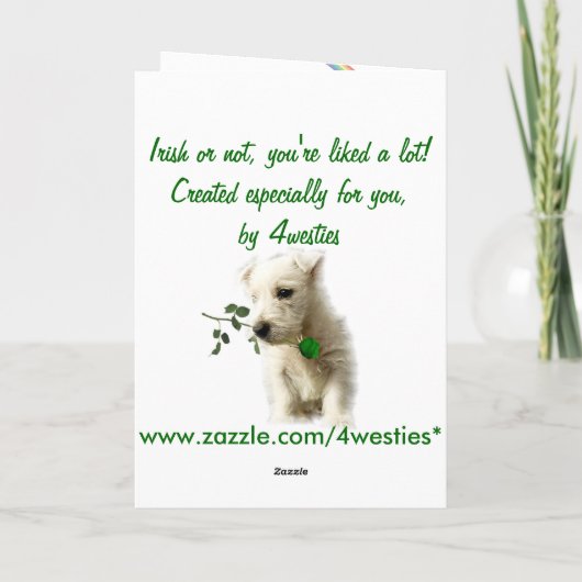 Carte Chance du pot d'or irlandais, arc-en-ciel, bière (Dos)