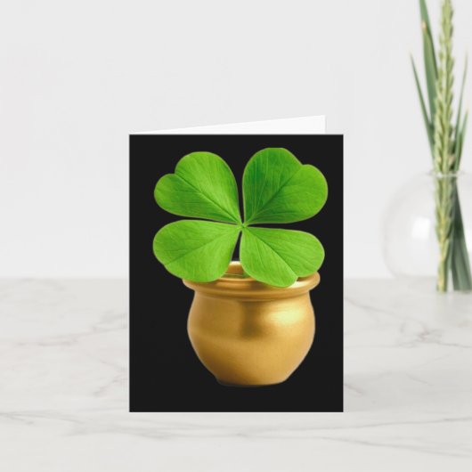 Carte Chance Lucky Charm Pot doré avec quatre feuilles C (Devant)