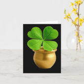 Carte Chance Lucky Charm Pot doré avec quatre feuilles C (Fleur jaune)