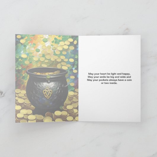Carte Chance O'the Irish St. Patrick's Day Pot of Gold (Intérieur)