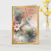 Carte Chance Whimsical de la Saint Patrick irlandaise (Fleur jaune)