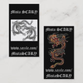 Carte chanceuse de profil de dragons chinois (Devant / Derrière)