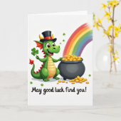 Carte Chanceuse Dragon Vert Fortune (Fleur jaune)