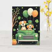 Carte Chanceux Chien Camion Saint-Patrick (Fleur jaune)