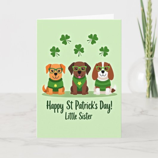 Carte Chanceux Chiots Saint-Patrick (Devant)