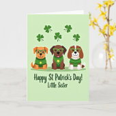 Carte Chanceux Chiots Saint-Patrick (Fleur jaune)