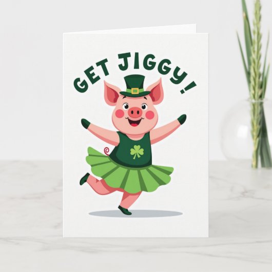 Carte Chanceux Cochon Se Déhanche St Patrick (Devant)