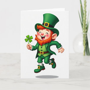 Carte Chanceux Lutin Trèfle à Quatre Feuilles
