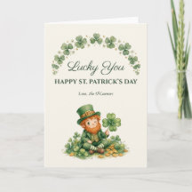Carte chanceux pour la Saint-Patrick aquarelle lut