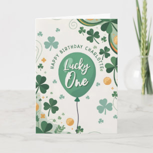 Carte Chanceux premier anniversaire Saint-Patrick Trèfle