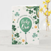 Carte Chanceux premier anniversaire Saint-Patrick Trèfle (Fleur jaune)