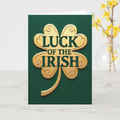 Carte Chanceux Trèfle Irlandais (Fleur jaune)