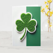 Carte Chanceux Trèfle Vert Blanc (Fleur jaune)