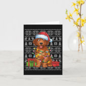 Carte Chandail de Noël Chaud Curly Retriever Chien (Fleur jaune)