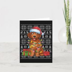 Carte Chandail de Noël Chaud Curly Retriever Chien