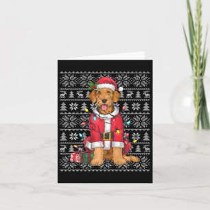 Carte Chandail de Noël Hors Père Noël Airedale Terrier C