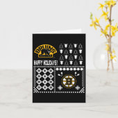 Carte Chandail de Noël moche de Boston Bruins (Fleur jaune)