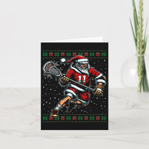 Carte Chandail de Noël moche père Noël Lacrosse